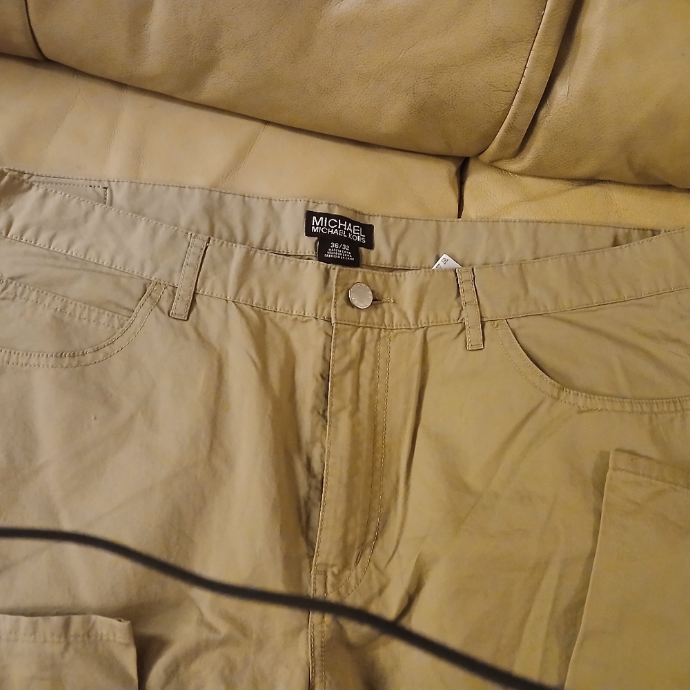 Michael Kors Beige Khaki Casual Trousers Mens 36x32